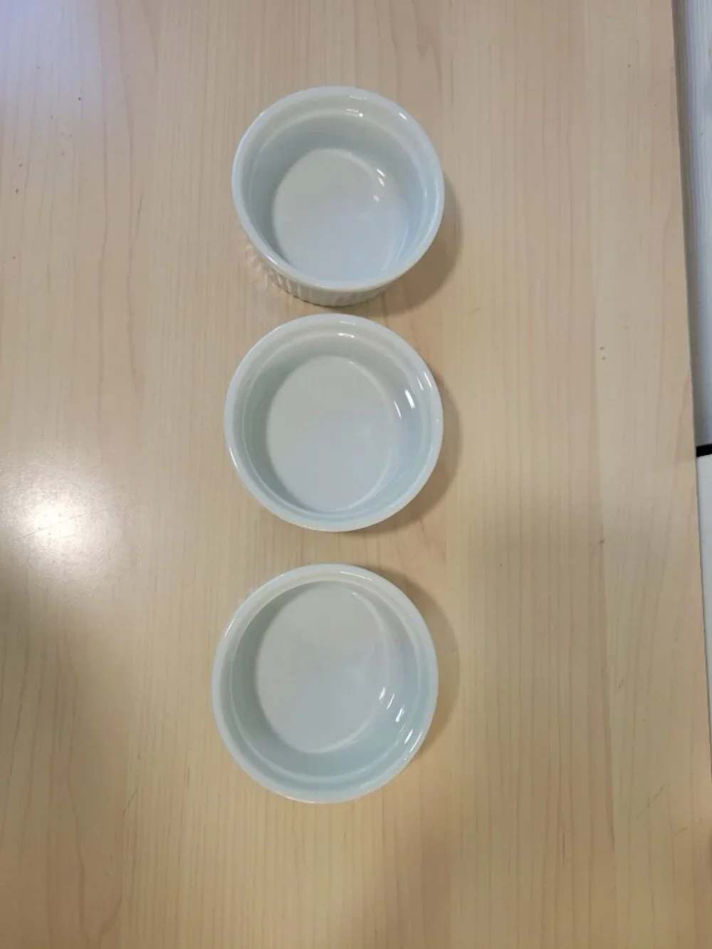 Set of 3 White CorningWare Pyrex Style 4oz 3.5